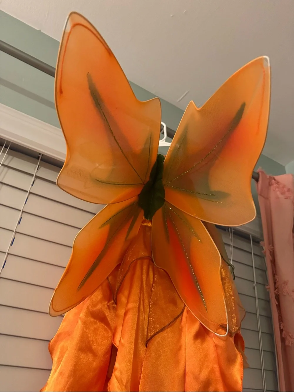 Orange Fairy Costume Dress with Wings - Kids